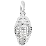 Goalie Mask Charm In Sterling Silver, Charms for