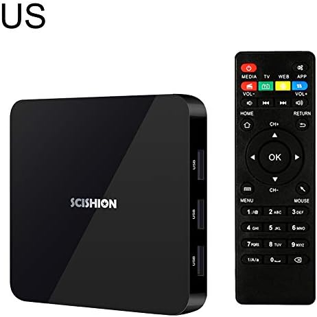 prettDliJUN 4GB DDR RAM+32GB ROM BT4.0 TV Box Multimedia Player 4k UHD 2.4ghz WiFi for Android 9.0 RK3328 US Plug