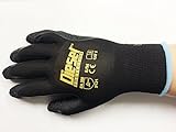 Diesel Small/ 6 Pair Black Safety Gloves Latex Coated Grip Cut Resistant