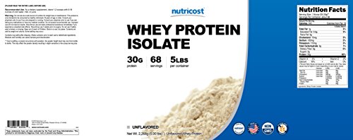 Nutricost Whey Protein Isolate (Unflavored) 5LBS
