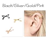 Criss Cross Ear Cuff X Cuff Earring Fake/Faux Cartilage Piercing Sterling Silver Rose/Yellow Gold Filled