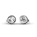 Cate & Chloe Mae 18k White Gold Stud Earrings with Round Brilliant Cut Simulated Diamond Crystals, Elegant Jewelry for Women, Gift for Her