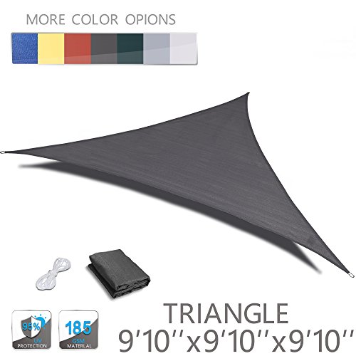 Love Story 9'10'' x 9'10'' x 9'10'' Triangle Charcoal UV Block Sun Shade Sail Perfect for Outdoor Patio Garden