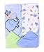 Spasilk Hooded Terry Bath Towel with Washcloths, Elephant Blue, 2-Count