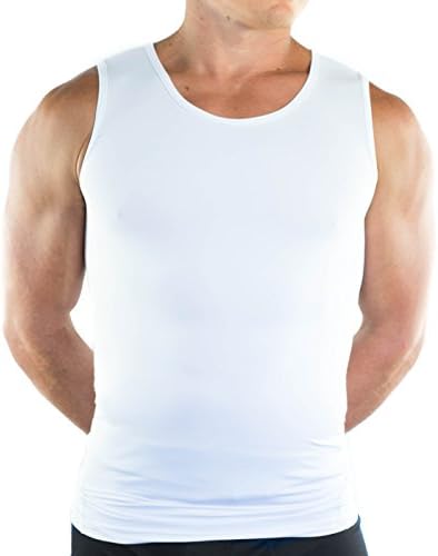 BEST SLIM FIT A UNDERSHIRT FOR MEN - Light Compression A Shirt Undershirt with Moisture-Wicking Fabric Keeps You Cool on Hot Days &amp; Provides More Coverage Than Traditional A Tank Undershirts