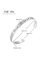 Profesor   enseñar amor Inspire Cuff Bangle pulsera para las mujeres, joyas de Acero Inoxidable De Regalo De agradecimiento para profesores, regalos de cumpleaños para profesores, gracias por ayudarme a crecer regalo