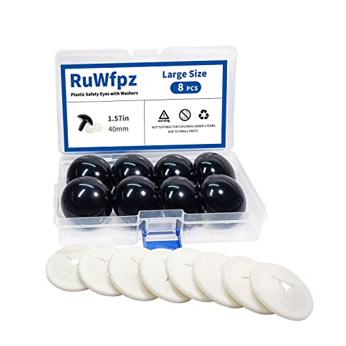 RuWfpz Large Safety Eyes for Crocheting Amigurumi 40mm 1-9/16