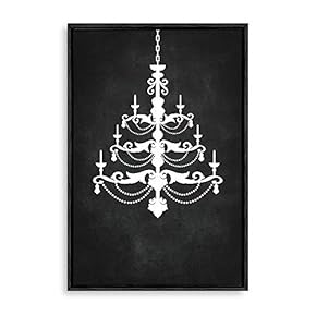 Framed Canvas Wall Art for Living Room, Bedroom Chandelier Silhouette I Canvas Prints for Home Decoration Ready to Hang - 16x24 inches