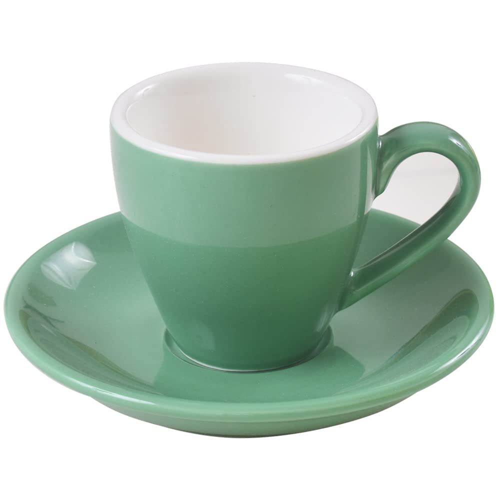 ionEgg Porcelain Espresso Cup with Saucer, Espresso Shot Cup, 80ml/2.7Oz, Cyan