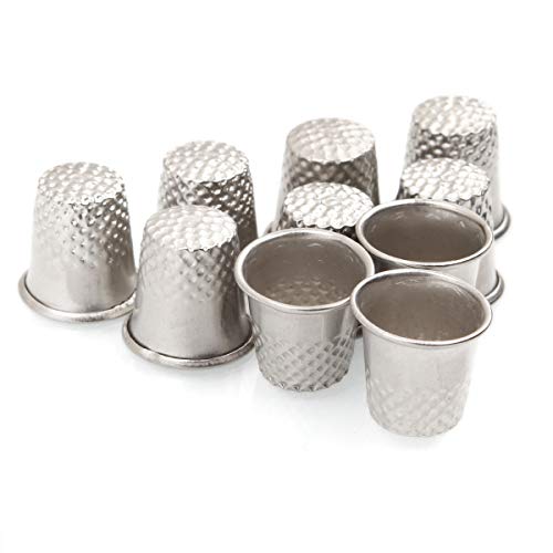 50Pcs Sewing Thimble Silver Metal Sewing Quilting Thimbles 17mm Sewing Finger Protector Thimbles for Sewing, DIY Sewing Tools Sewing Quilting Craft Accessories by AConnet