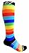 A-Swift Compression Socks for Women and Men - Rainbow Stripes, Large