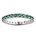 Psiroy 925 Sterling Silver Plated Simulated Emerald Quartz Eternity Stacking Ring for Women Band Size 7