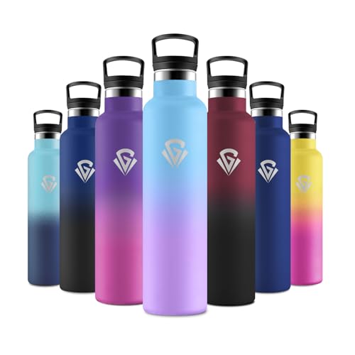 Botella Agua Termica 1L, Botella Agua con Pajita, sin BPA, Reutilizable, a Prueba de Fugas, Termo para Deporte, Gimnasio, Ciclismo