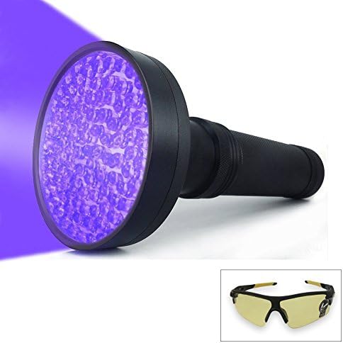 100 LED Black Light UV Flashlight Professional 395 NM UV Detector for Pet Urine Detection Cat Urine, Bed Bugs, Scorpions, Machinery Leaks Inspection for Commercial/Domestic Use