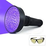 100 LED Black Light UV Flashlight Professional 395 NM UV Detector for Pet Urine Detection Cat Urine, Bed Bugs, Scorpions, Machinery Leaks Inspection for Commercial/Domestic Use