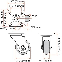 Online Best Service 8 Pack Caster Wheels Swivel