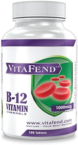 VitaFend Vitamin B12 1000mcg Vegetarian Strawberry Chewable Tablets as Methylcobalamin