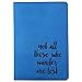 SanSiDo RFID Blocking Leather Passport Cover Passport Holder Travel Wallet Passport Wallet Case - FULL GRAIN LEATHER (Sky Blue-Not all those who wander are lost)