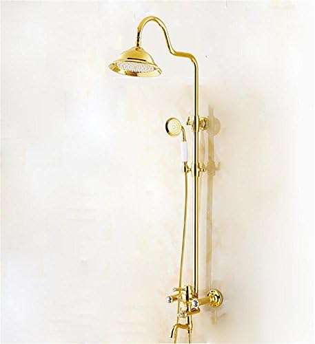 MCC Shower shower set - all-copper European antique bathroom mixer luxury diamond-studded gold shower shower lift lift hand shower , gold