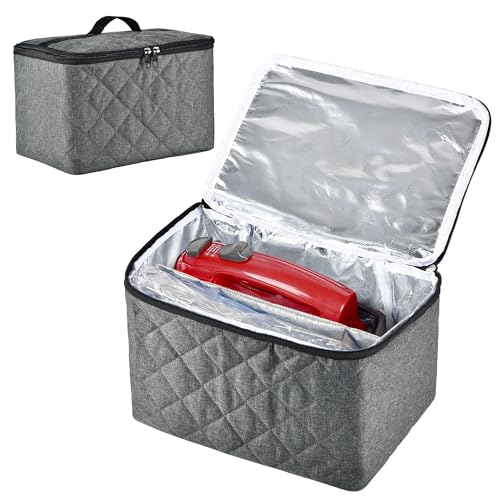 Digital Hand Mixer Carrying Bag for KitchenAid 5/6/ 7/9 Ultra Power Speed Hand Mixers, Portable Travel Storage Case Bag with Handle for Kitchen Aid Mixer Accessories (Box Only) (Grey)