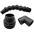 Aquarium Return Fitting Kit (Sch40 PVC Not Included) - 3/4" Slip/Slip Bulkhead/90 Degree Elbow/Adjustable Nozzle (AM Brand)