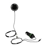 ETvalley Bluetooth Car Kit Charger with NFC Function, 2 USB Ports Car Charging, Hands-Free Calling, MP3 Player, Black