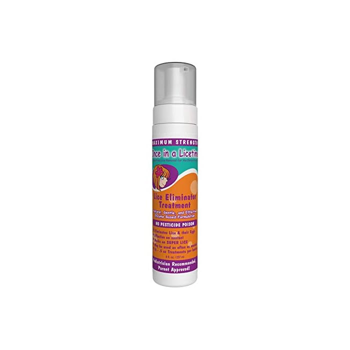 Lice Eliminator Mousse – Once in a Licetime All-Natural Lice Removal Treatment – Enzyme Lice Treatment for Adults…