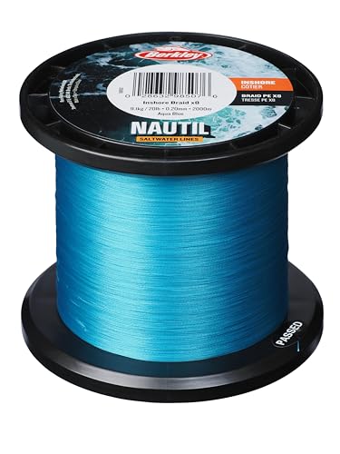 Berkley Nautil Inshore Braid | Ultra-Soft & Strong Braided PE Fishing Line | Long Casting Distance | Saltwater & Freshwater Braided Line for Spinning & Casting Reels | 0.20mm | 20lb | 300m