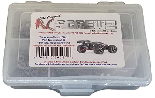 RCScrewZ Traxxas 1/16 E-Revo VXL Stainless Steel Screw Kit #tra037