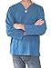 Love Quality Men's Steel Blue T-Shirt 100% Cotton Thai Hippie Shirt V-Neck Beach Yoga Top (Large, Steel Blue)