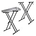 RockJam Xfinity Heavy-Duty, Double-X, Pre-Assembled, Infinitely Adjustable Piano Keyboard Stand with Locking Straps (Renewed)