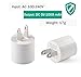 USB AC Universal Power Home Wall Travel Charger Adapter for iPhone SE / 6s / 6 / 6 Plus, iPad Air 2 / Pro, Samsung Galaxy S7 / S6, Note 5, LG G5 and More (5 Pack) (White)