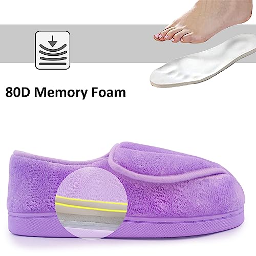 Gitup Women Soft wide Slippers Memory Foam Closed Toed Diabetic