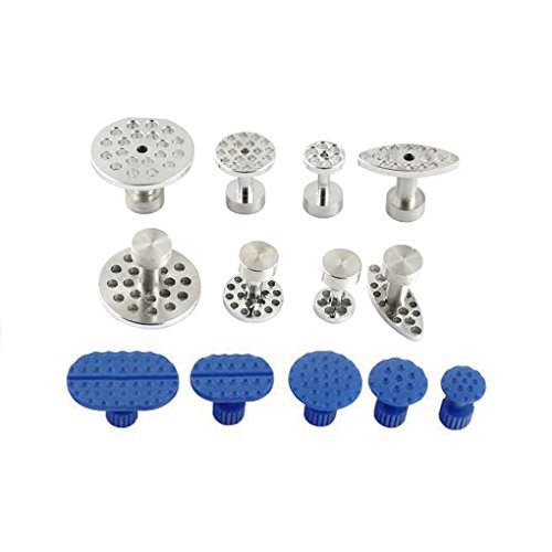 Qotone 6pcs PDR Glue Tabs Paintless Dent Repair Aluminum Glue Puller Tabs Hail Removal Tabs Car Dent Remover Tools