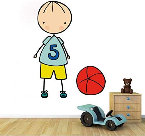 Cute Girl boy Sport Wall Stickers Playing Basketball Skateboard Roller Skating Vinyl Wall Decals for Kids Nursery Room xutongrui