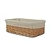 Wicker Woven Basket with White Lining for Cosmetics,Empty Gift Basket for Nuts Candy Bread,Liner removable