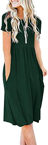 DB MOON Women Summer Casual Short Sleeve Dresses Empire Waist Dress with  Pockets, Dark Green, XL price in UAE | Amazon UAE | kanbkam