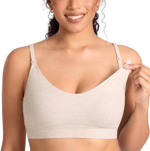 Q-T Intimates Women's Molded Cotton Blend Seamless Nursing Bra w