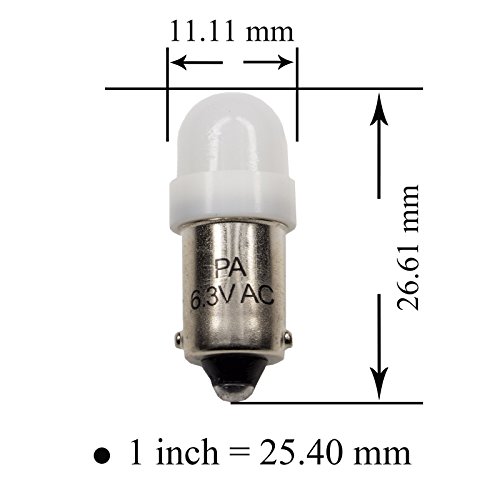 PA x10#44#47 2835 LED ba9s 2 SMD 6.3V DC Pinball Gaming Machine Light Bulb (White)