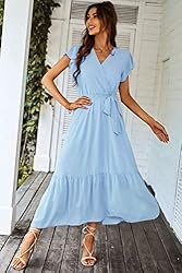 PRETTYGARDEN Women's 2023 Floral Boho Dress Wrap V