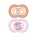 MAM Attitude Pacifier (2 pack, 1 Sterilizing Pacifier Case), Pacifiers 6 Plus Months, Best Pacifiers for Breastfed Babies, Baby Pacifiers, Baby Girl, Designs May Vary