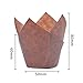 ATPWONZ 200pcs Tulip Style Baking Cups Muffin Cupcake Liner Unbleached Brown Baking Paper Cups for Parties Weddings Anniversaries