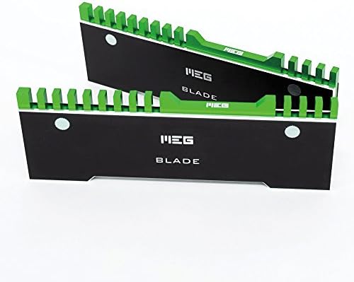 Memory Spreader Heat Sink Cooler Aluminum 2 pack Green Black of cnc craft design With Thermal Pads