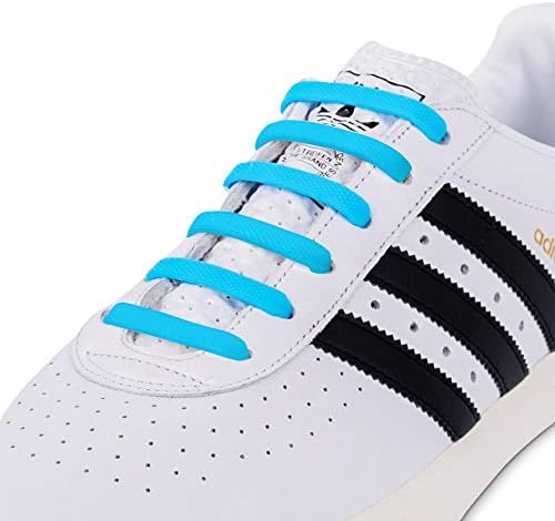 RECKNEY No Tie Shoe Laces for Kids and Adults, Elastic Laces for Trainers, Silicone Tieless Flat Shoelaces for Running Shoes