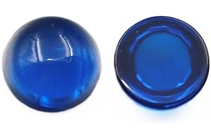 PONYTOYY Sapphire Round Cabochon Smooth Polished Surface Royal Blue Sapphire Cabochon Flat Back SP017