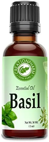 Creation Pharm Basil Essential Oil 30ml (1 oz) - Basil Oil 100% Pure Aromatherapy Type- Albahaca Aceite Esencial 30ml (1 oz) - Aceite de Albahaca