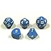 Set of Unusual Dice: d5, d7, d14, d18, and d22 in Blue