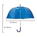 Kung Fu Smith Safe Kids Clear Umbrellas for Rain, Cute Blue Dome Bubble Umbrella for Kid Girls and Boys, Auto Open Plastic Transparent Stick Rain Umbrella