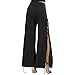 ZAFUL Women Comfy High Waist Side Slit Lace Up Wide Leg Flowy Long Palazzo Pants
