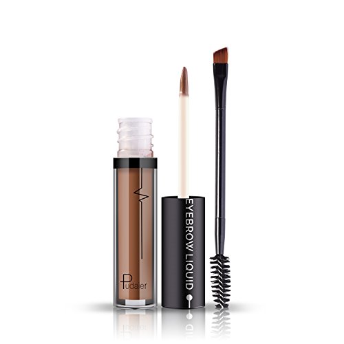 Pudaier Professional Eye Brow Brand Cosmetics Long Lasting Pigments Black Brown Waterproof Eyebrow Liquid Makeup with Brush (01) - Thumbnail 6